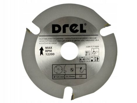DREL TARCZA DO CIĘCIA DREWNA 125mm*22*3z-DREL