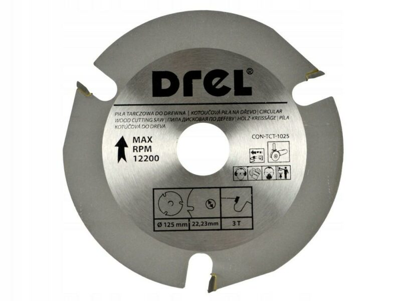 DREL TARCZA DO CIĘCIA DREWNA 125mm*22*3z-DREL