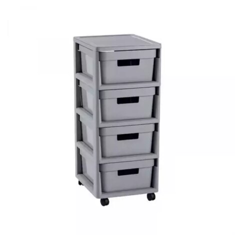 CURVER REGAŁ INFINITY NA KÓŁKACH 4x11L JASNO SZARY-CURVER/KETER