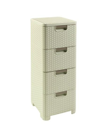 CURVER REGAŁ Z 4 SZUFLADAMI 4x14L  /KREMOWY-CURVER/KETER