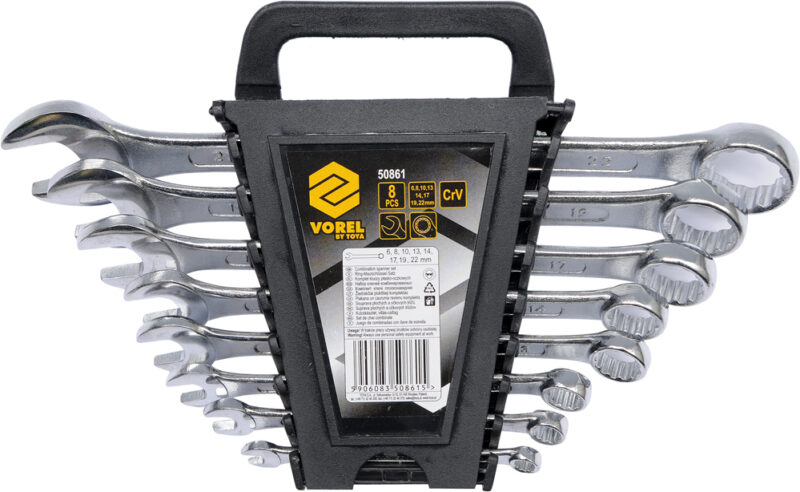 VOREL KLUCZE PŁASKO - OCZKOWE KOMPLET 8szt.  (6-22mm) CV   50861-TOYA
