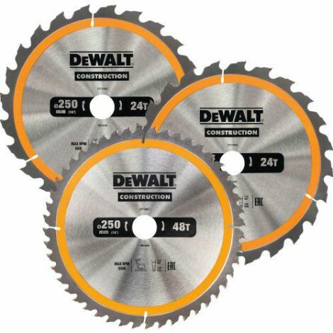 DEWALT PIŁA TARCZOWA EX KPL. 3szt. 250mm 2x24z