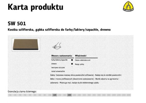 KLINGSPOR GĄBKA SZLIFIERSKA 123 x 96 x 12