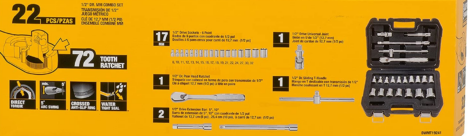 DEWALT ZESTAW KLUCZY  22el. 1/2"-DEWALT