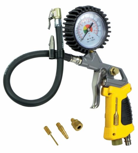 STANLEY PISTOLET DO POMPOWANIA Z MANOMETREM + 3 DYSZE + LAMPKA LED-STANLEY